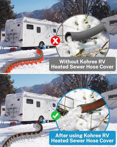 Kohree 20Ft Heated Rv Sewer Hose Sleeve, Avoid Freezing At -45°F With Energy Saving Thermostat, Insulated Waterproof Heated Cover For Rv Sewer Hose  thumb #7