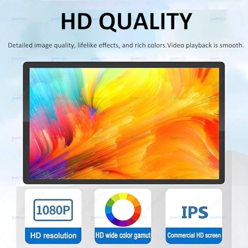 Image of Led Restaurant Menu Board,Restrant Screen,27 inch 4K HD 1000 Nits Wall-Mountable,Android (4+64G) HDMI /WiFi,for Restaurant Wayfinding, Auto Play,Slim Design,Food Businesses 18.5in