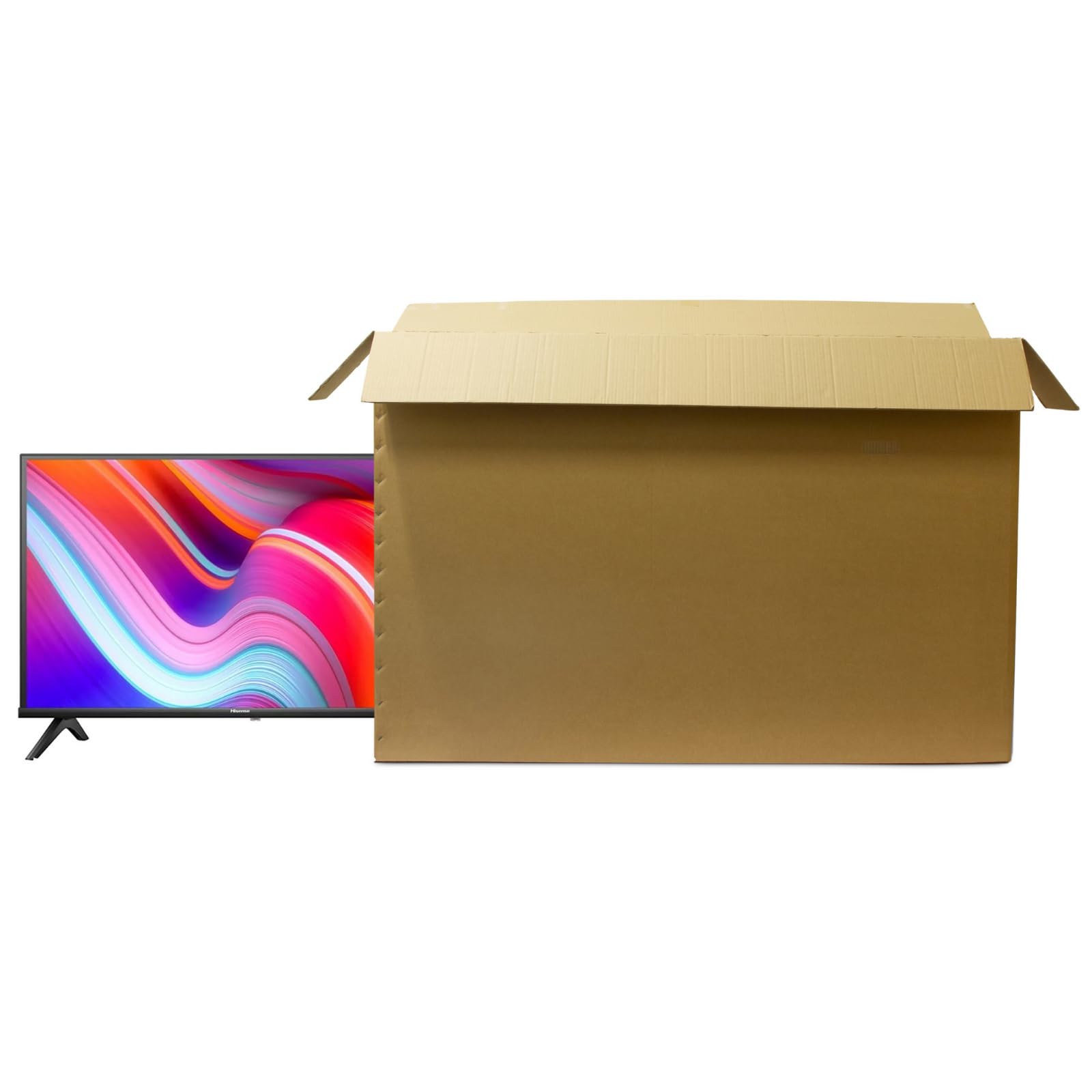 Cardboard TV Boxes for Moving | Double Walled Solid moving boxes with Handles and Extra Strength | TV Cardboard Boxes for Moving | Secure Packaging for Transport | Small | Best for TVs 40, 49, 59, 75 — image 1