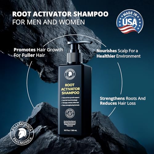Image of Root Activator Shampoo for Men: Made In USA - Hair Growth Shampoo for Hair Loss and Thinning Hair - Hair Loss RegrowthTreatments for Women Men (Refreshing Scent)