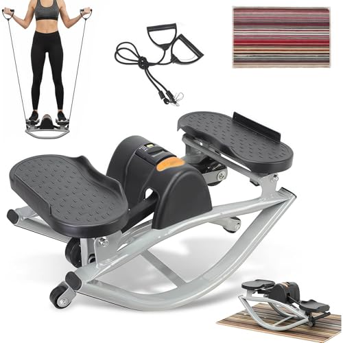 Stepper de lado a lado para entrenamiento en casa, máquina de ejercicio de bajo impacto para piernas, glúteos, abdominales, paso a paso portátil compacto con monitor LCD para fitness amigable con las