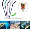 Senneny Set of 5 Stainless Steel Straws with Silicone Flex Tips Elbows Cover, 2 Cleaning Brushes and 1 Portable Bag Included (Colorful)- 8mm diameter #2