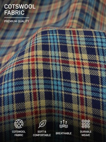 Image of Cotswool Checks Unstitched Shirt Fabric 2.25 Meter, 44 Inch