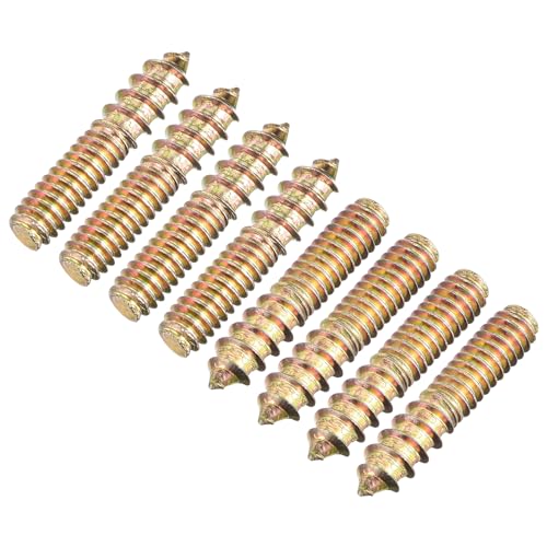 Image of uxcell 1 /4-20x1-1 /4 Hanger Bolts, 12pcs Double Ended Screws Wood Dowel Screws for Furniture