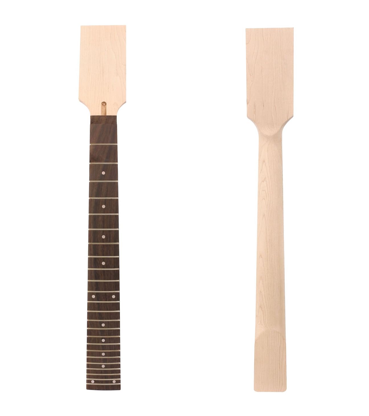 YoungMonic Electric Guitar Neck 22/24 Fret 24.75/25.5 inch Rosewood Fretboard 48mm nut width and 58mm guitar heel width Not Inlay Paddle head DIY guitar necks (24 Fret 24.75 inch)