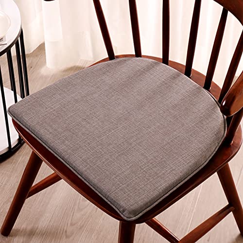 Almohadillas para silla U-Sd de lino y algodón: alfombrilla suave de alta calidad con lazos gris 2