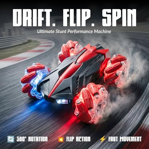 Image of 4WD RC Drift Stunt | Racing Car with 2.4GHz Remote, Lights, Music, Smoke Effect & 360 Spin | Remote Control Toy for Kids & Adults