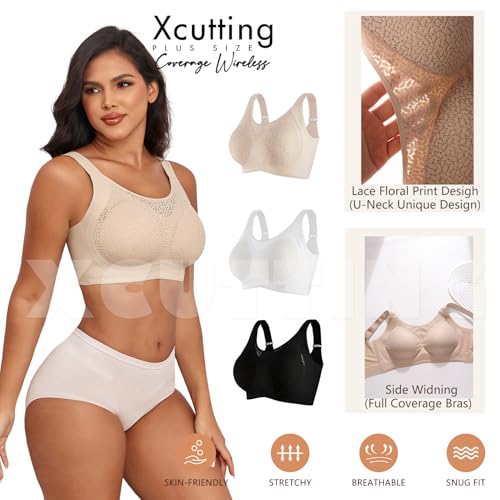 Lace Women's Seamless No Underwire Bra Soft Wireless Comfort Bralettes Full Coverage Bralette Everyday T-Shirt Bra4