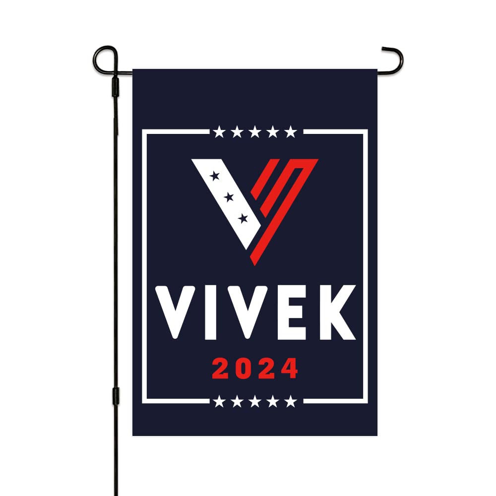 Double Sided Vivek 2024 for President Garden Flag 12 x 18 IN Home Garden Yard Decoration Flag
