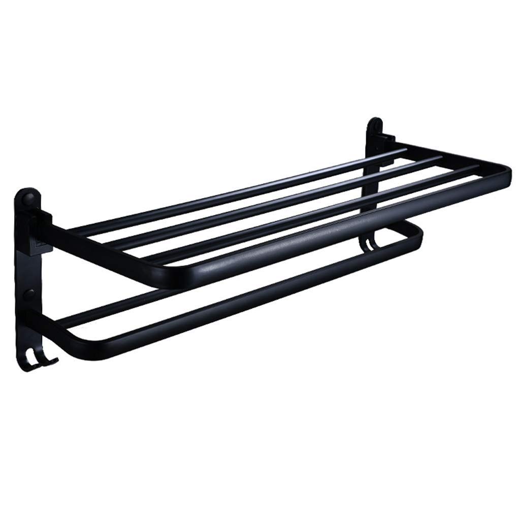 Étagères à serviettes au design épuré en aluminium avec support double niveau