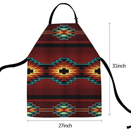 Ssoiu Native American Style Cooking Apron, Southwest American Chevron T2 Kitchen Apron For Baking/Bbq Men Women Unisex Waterproof 31X27 Inches #TOP4