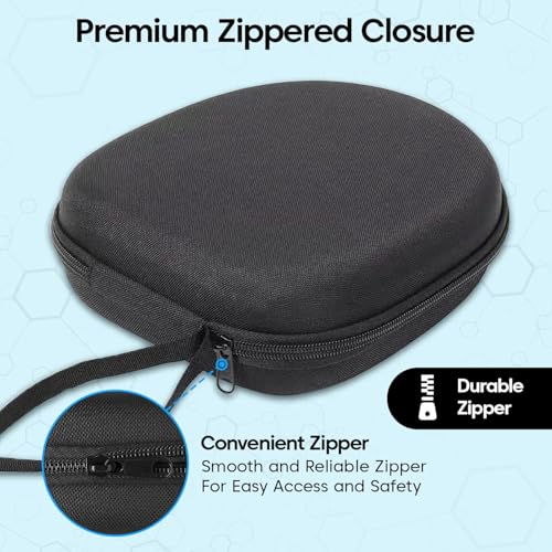 Image of VERTUS Headphone Hard Protective Storage Case for Boat Rockerz 450, Boat Rockerz 425, Boat Rockerz 410, and Boat Rockerz 370 Bluetooth Wireless Over-Ear Headphones (Durable Shell|EVA|Black)