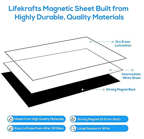 Image of Lifekrafts Magnetic Dry Erase Weekly Color Planner Sheet | Size(43x28) cms | Includes 4 Marker Pens, 1 Eraser | Daily Routine Responsibility, Self-Care, for Reminders, Notes and more for Kids and Adults.