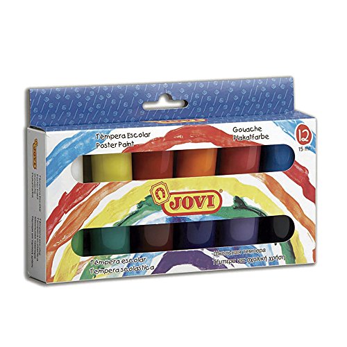 Jovi Estuche témpera, 12 Botes de 15 ml, Colore Surtidos (521)