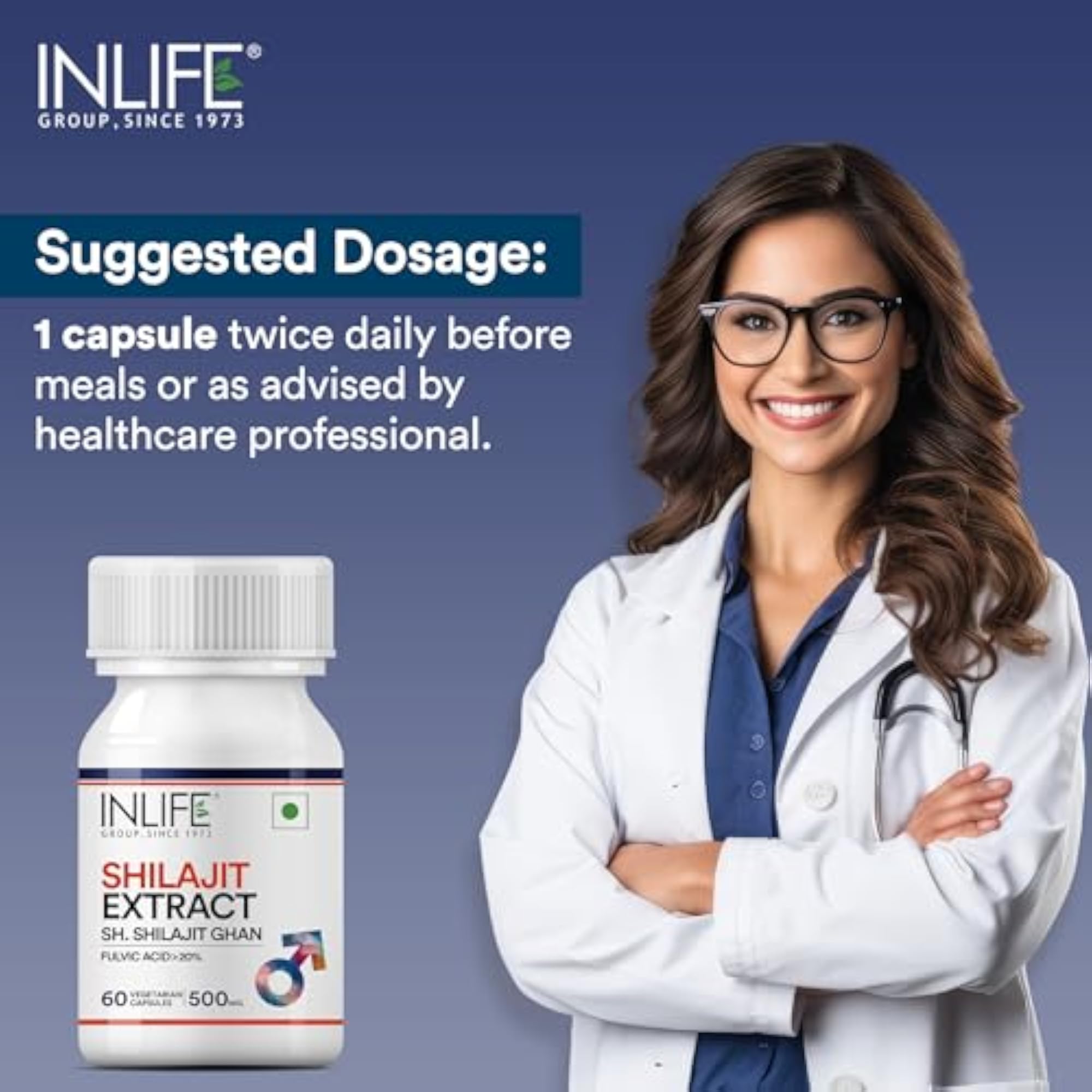 INLIFE Pure Shilajit Extract Supplement, 500mg, Strength Booster
