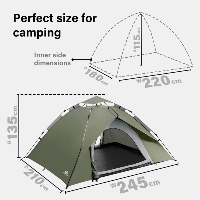 Tienda de campaña para camping 3 personas miniatura 6