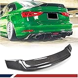 JC SPORTLINE Carbon Fiber Rear Spoiler Fits for Audi A3 8V Base/Sline S3 RS3 Sedan 2014-2020 Custom...