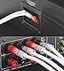 Nakamichi 24K vergoldeter Bananenstecker mit (6 Fuß) Lautsprecherkabel, 99,9% sauerstofffreies Kupfer (OFC), robustes geflochtenes Kabel, Heimkino-Verstärker - Weiß (12AWG / 6 Fuß / 1,8 Meter)
