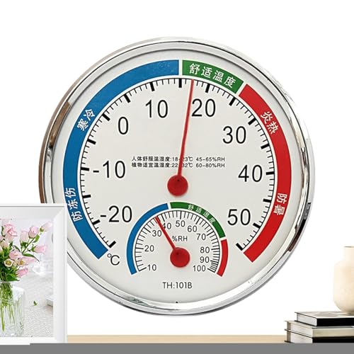 Moniteur de Température et d'Humidité | Thermomètre Hygromètre d'Intérieur,Appareil Analogique Sans Piles de Précision pour Maison Serre Cuisine Salle de Bain Chambre de
