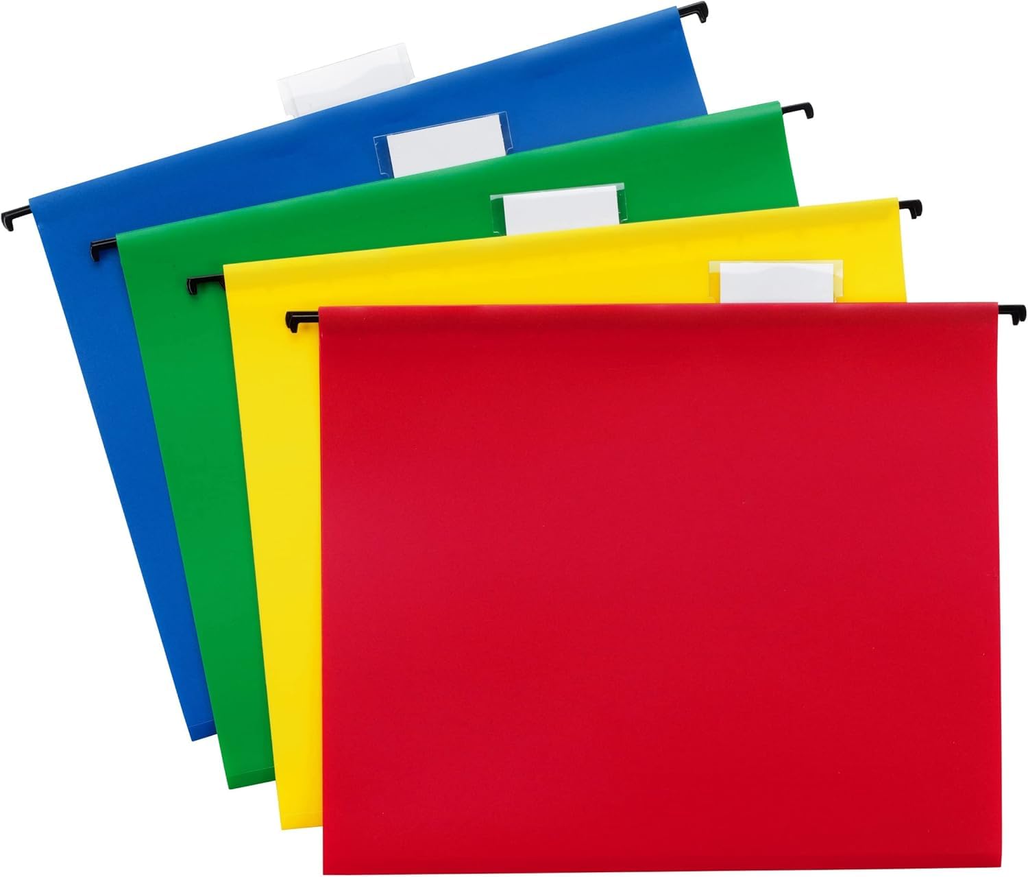 Smead Lot de 12 dossiers suspendus en polyéthylène, onglet 1/5, format lettre, couleurs primaires assorties, 12 par paquet (64026)