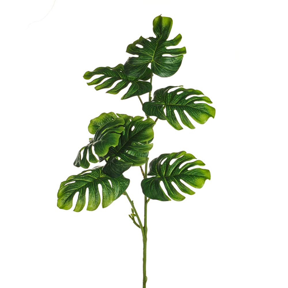 Floristrywarehouse Green Philodendron Cheese Plant Spray Artificial Silk X 8 Leaves 61Cm