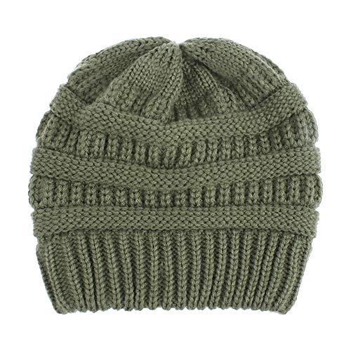 Bonnet d'hiver tricoté chaud et ajusté extensible fini les cheveux écrasés