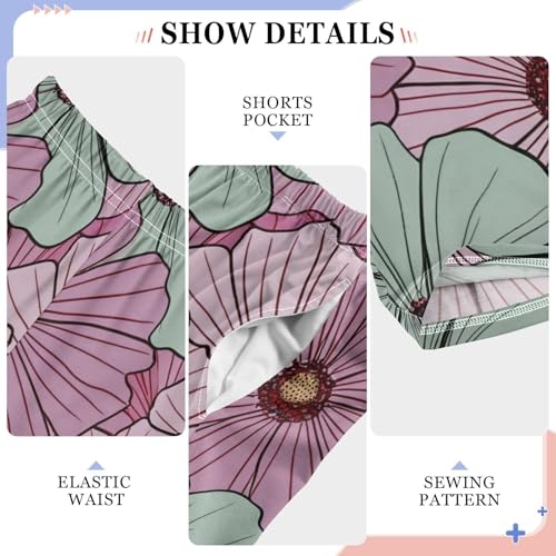 J JOYSAY Cosmos Blossom Floral Mauve Pajamas Pants Soft Long Pajama Bottoms Lounge Sleep Pants Size S-XL4