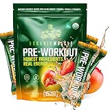 Organic Pre Workout Powder for Men & Women - Single Serving Vegan Pre Workout Packets for Endurance,