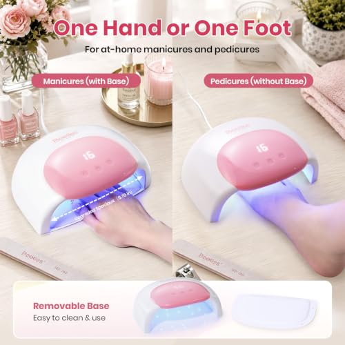 Image of Beetles UV Nail Lamp, Digital Display 3 Timer Gel Nail Light, Candy White