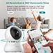 Septekon Indoor Pan/Tilt Security Camera for Baby Monitor, 2K 3MP Pet Camera with Night Vision, Motion Detection, Cloud Storage, Compatible with Alexa, White