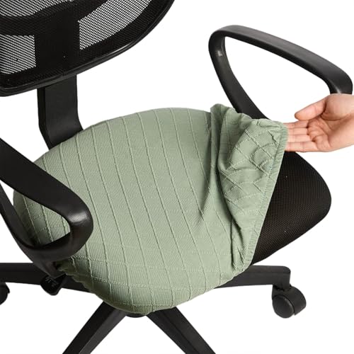 Melaluxe Stretch Jacquard Office Chair Cover, Removable Washable Desk Chair Cover Rotating Chair Seat Slipcover, Green