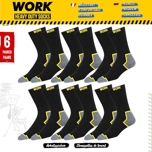 WORK Socks for Men Crew Length Black Socks 10 Pairs2