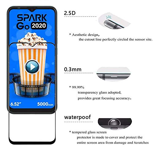Image of HD Tempered Glass Screen Protector Compatible For Tecno Spark GO 2024 With Edge To Edge Coverage And Easy Installation Kit