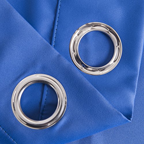 Aquazolax Grommet Top Bedroom Blackout Curtains - Home Decor Thermal Insulated Window Treatment Curtain Drapes for Dining Room, 1 Pair, 42x54-inch, Royal Blue