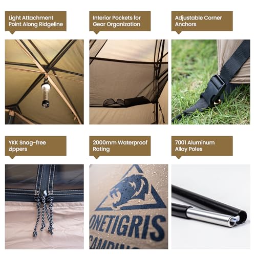 Image of OneTigris COSMITTO 2 Person Backpacking Tent Shelter- Free Standing Lightweight Waterproof 3 Season Camping Tent for Outdoor Hiking Mountaineering