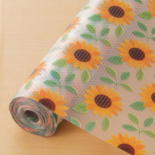 Image of Cooyes Shelf Liner - Premium Non-Adhesive Cabinet & Drawer Liner for Kitchen - Waterproof Shelf Paper with Modern Pattern - Durable EVA Cabinet Mat - Easy to Cut