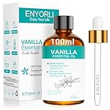ENYORLI Olio Essenziale Vaniglia 100ml Adatto per Realizzare Candele Profumate,Massaggio, Cura della Pelle e dei Capelli, Diffusore per Aromaterapia
