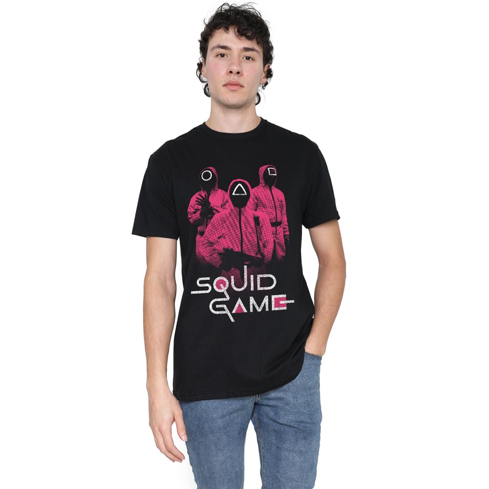Squid Game Guards At The Ready Unisex T Shirt, Black, XX-Large