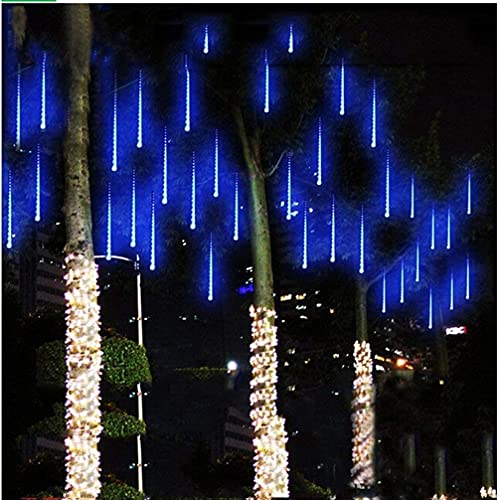 Rain Drop Lights,30Cm 8 Tubes 144 Led(11.8 Inch/Tube) Icicle Snow Falling Raindrop Lights For Wedding Party Holiday Xmas Halloween Home Garden Tree Decoration (Blue) #TOP7
