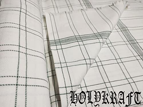 Image of 100% Cotton Soft Beautiful Big Check Single Bed Size Skin Friendly Summer AC Blanket /Khes /Dohar /Top Sheet Set /Chadar (Green Check)