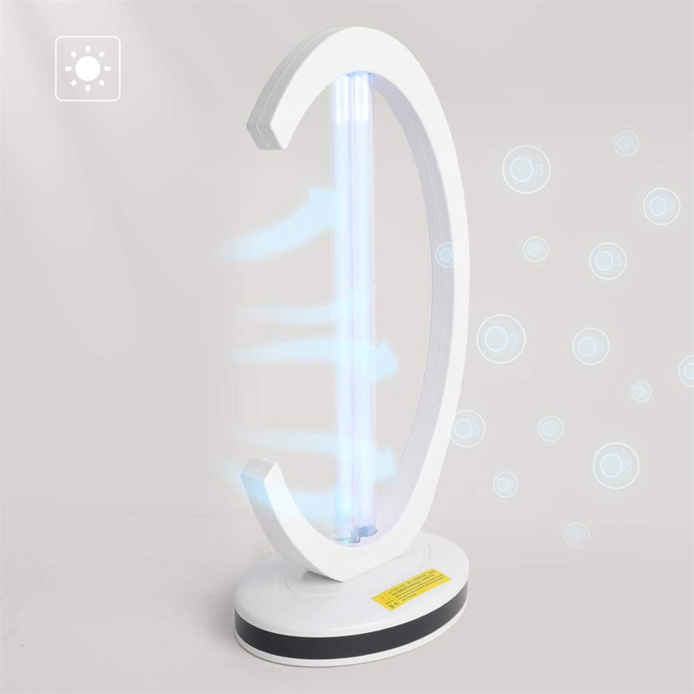 Lámpara de esterilizador UV de 38 W, sistema de purificación de aire ultravioleta portátil de ozono cuarzo UVC Luz de escritorio con control remoto