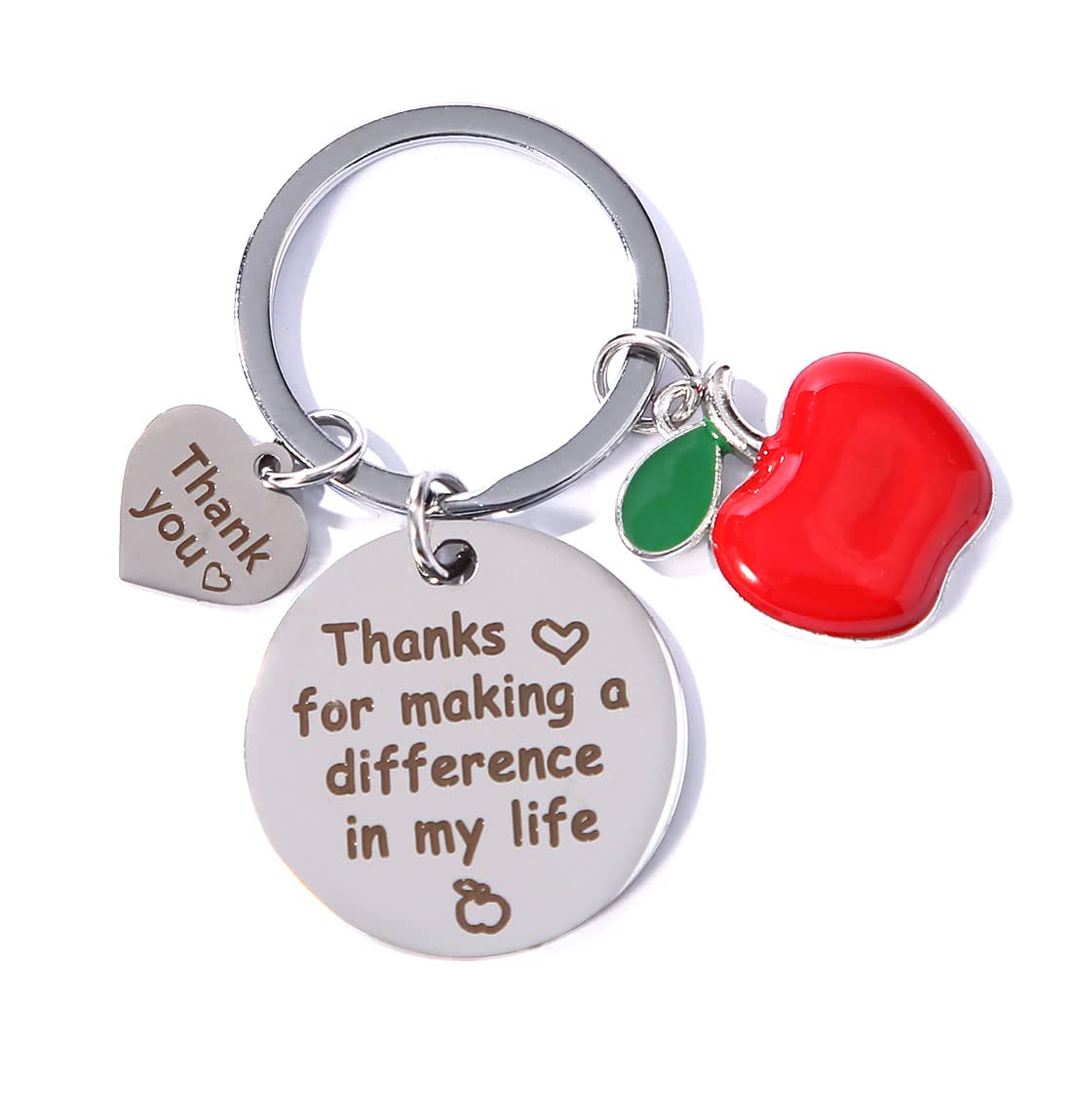 CGBOOM Keychain Teacher Gifts for Women Men, Teacher Friends Keychain Christmas Keychain Gifts from Student Friends - Thanks for Making a Difference in My Life
