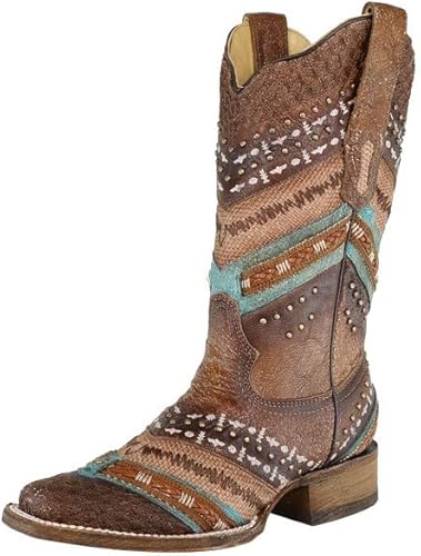 turquoise square toe boots