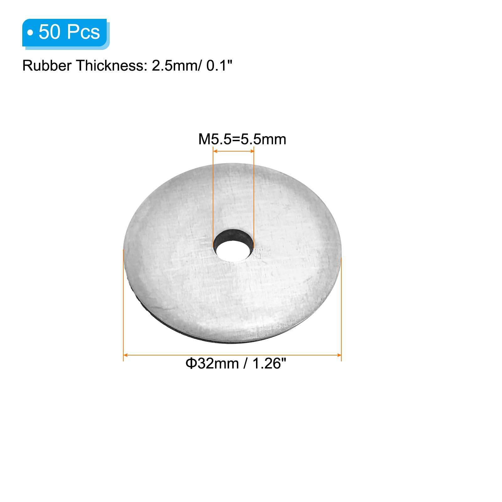 PATIKIL 7/32"x1 1/4" EPDM Bonded Sealing Washers - Image 2