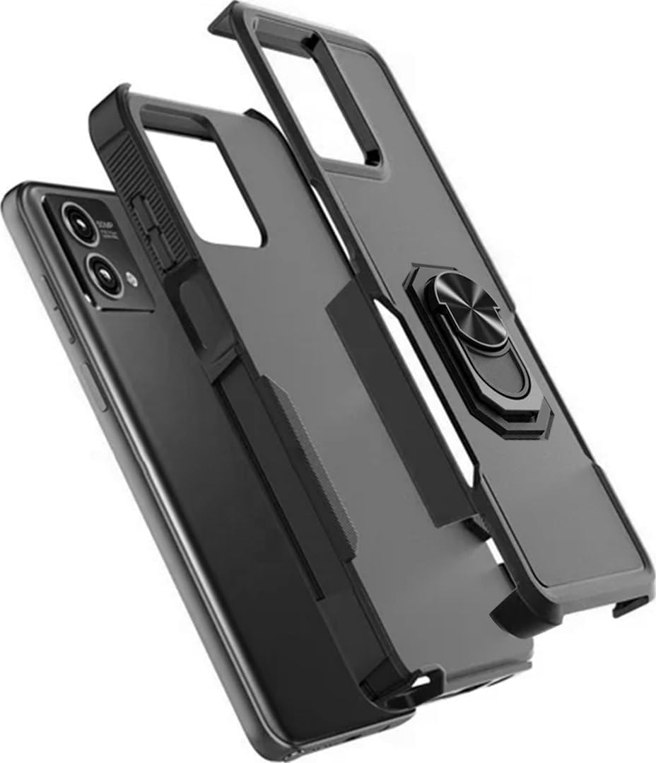 SaharaCase ArmorPro Kickstand Case for Motorola Moto G Play (2024) - Heavy-Duty Design, Built-in Kickstand, Ergonomic Closed-Button Design and Triple-Hardened TPU (Scorpion Black)