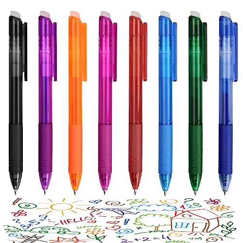 【Penna con estremità in gomma】: la penna cancellabile adotta un nuovo inchiostro termico, che può scrivere come una matita. Eventuali piccoli errori di scrittura possono essere facilmente cancellati senza lasciare macchie residue. Il nuovo inchiostro termosensibile scompare con l'attrito, non lascia residui e non strappa la carta.