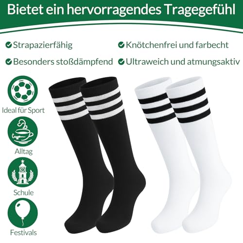 Utensilsto 6 Paar Fußballsocken Kinder,Lange Fussball Socken Sportsocken für Jungen Mädchen,Trainingssocken Fußballsocken Rugby für 3-6 Jahren