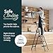 WOA WOA 4 Step Ladder, Ladders for Home, Anti-Slip Aluminum Pedals, Step Stool Foldable, Lightweight to Move, Ease of Storage, Reach 9ft for Closet Kitchen Library, Hold 300lbs - Black