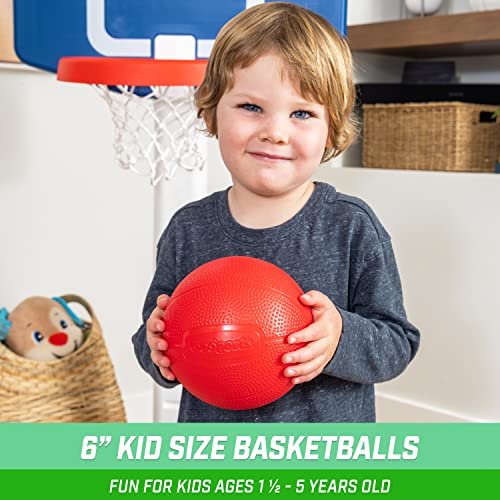 Image of GoSports 6 Inch Replacement Balls for Little Tikes, Tot Shot, and Other Children's Basketball Hoops - Soft 3 Pack Toddler Basketballs with Pump