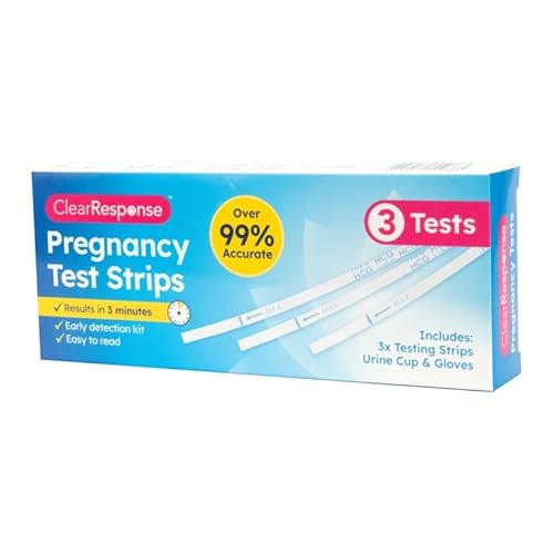 3PK PREGNANCY TEST STRIPS & GLOVES – Early Home Pregnancy Test Kit for Women | HCG Urine Test with 99% Accuracy | Fast Results in 3 Minutes | Sensitive Fertility Detection | Disposable Gloves Included